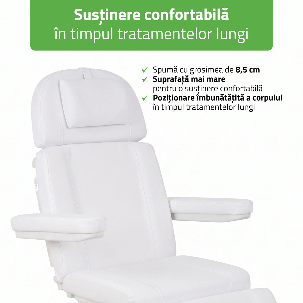 Fotoliu cosmetic electric TAVIA | Telecomandă manuală | 3 motoare | 3 ani garanție!