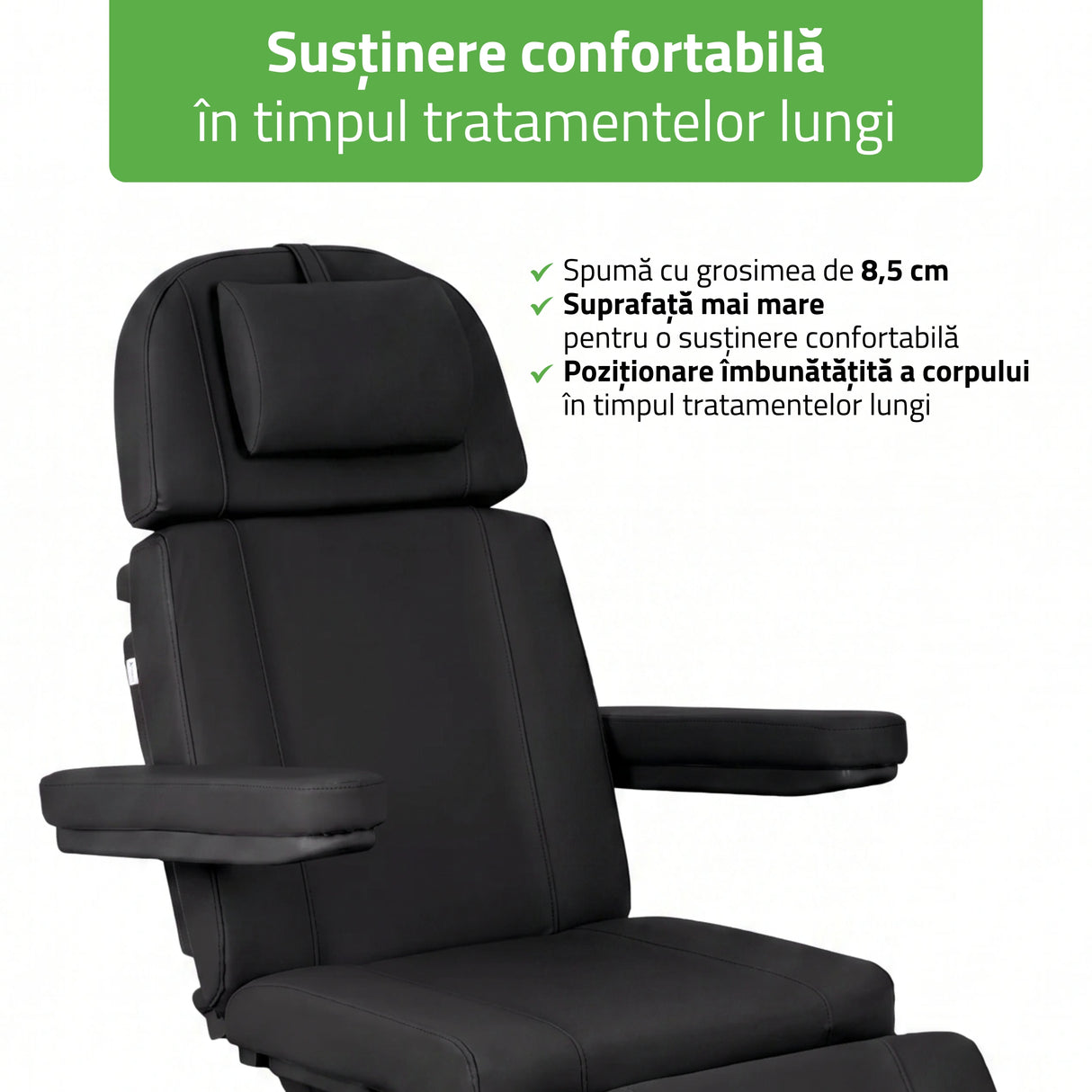 Fotoliu cosmetic electric TAVIA | Telecomandă manuală | 3 motoare | 3 ani garanție!