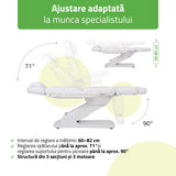 Fotoliu cosmetic electric TAVIA | Telecomandă manuală | 3 motoare | 3 ani garanție!