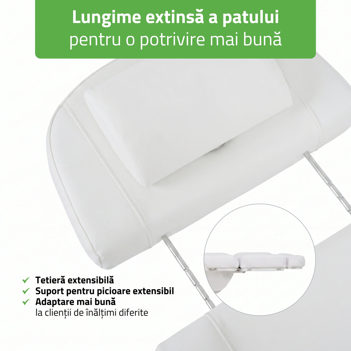 Fotoliu cosmetic electric TAVIA | Telecomandă manuală | 3 motoare | 3 ani garanție!
