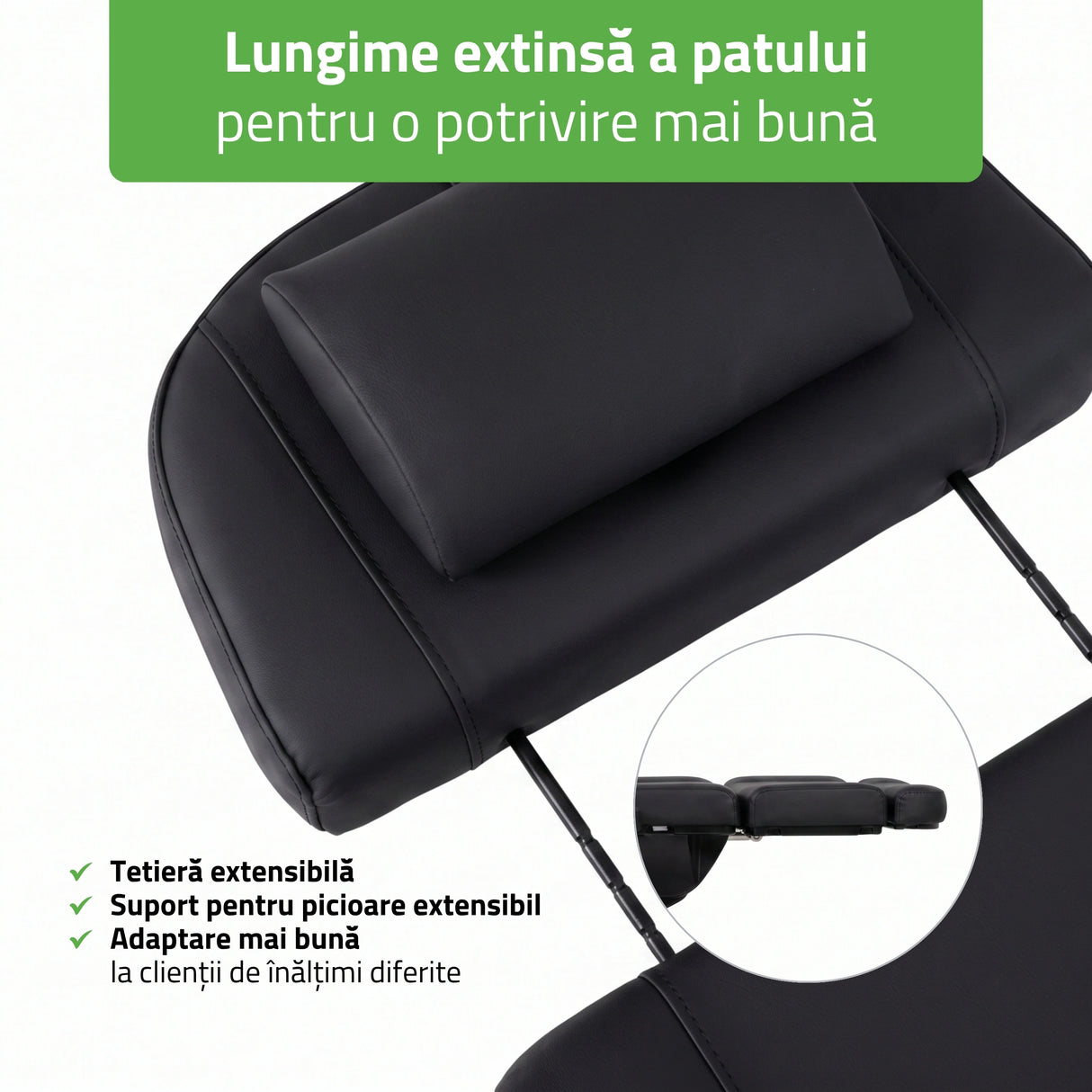 Fotoliu cosmetic electric TAVIA | Telecomandă manuală | 3 motoare | 3 ani garanție!