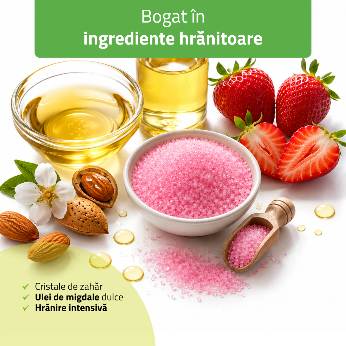 Exfoliant cu zahăr Daily Spa Strawberry Candy | HABYS | 250 ml