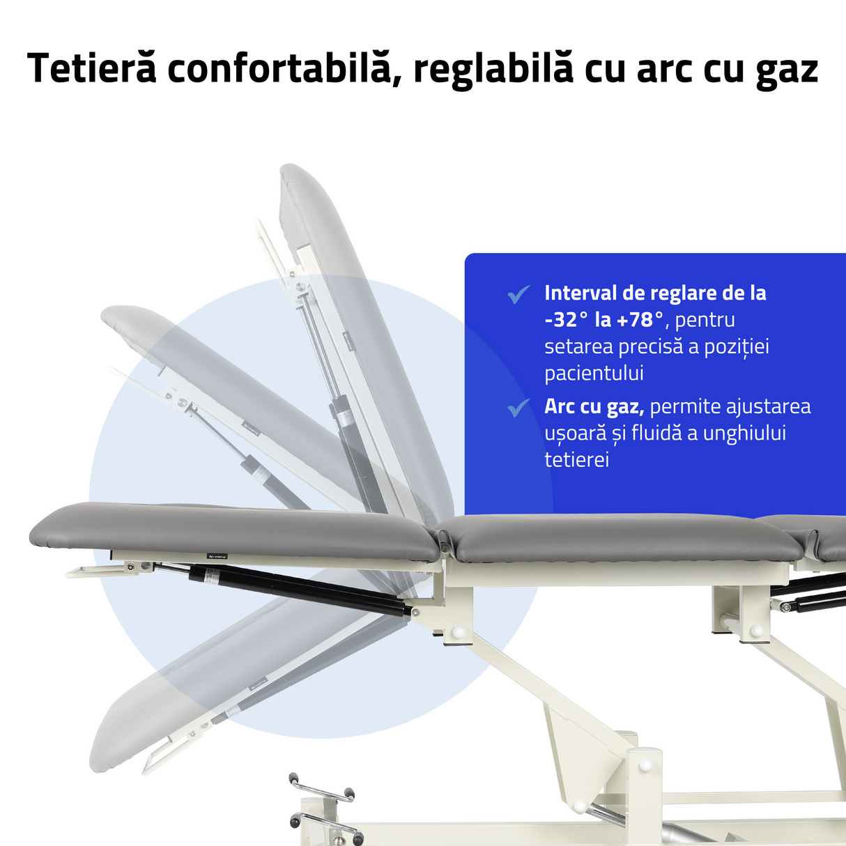 Pat de masaj electrică | Masă de masaj hidraulică ULTIMA H3 | Reglare hidraulică a înălțimii