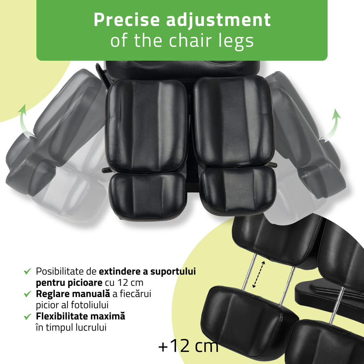 Fotoliu cosmetic, electric Elara PRO 6P | Telecomandă manuală