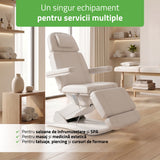 Fotoliu cosmetic electric TAVIA | Telecomandă manuală | 3 motoare | 3 ani garanție!