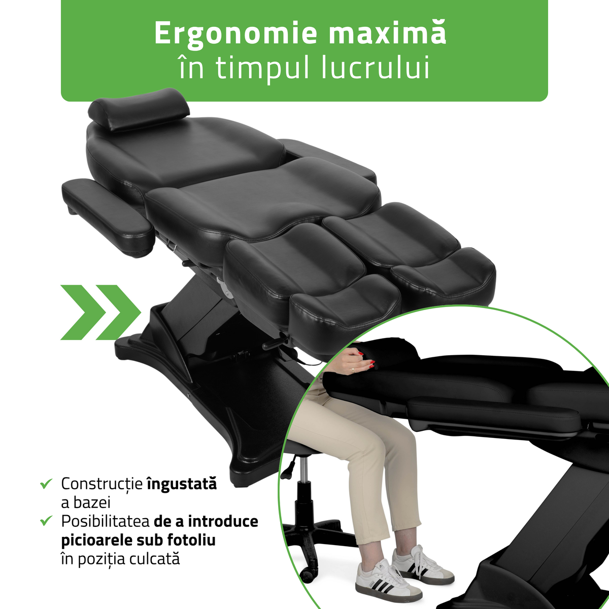 Fotoliu cosmetic, electric Elara PRO 6P | Telecomandă manuală