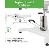 Fotoliu cosmetică Alora | Sistem de Reglare a înălțimii Hidraulic