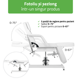 Fotoliu cosmetică Alora | Sistem de Reglare a înălțimii Hidraulic