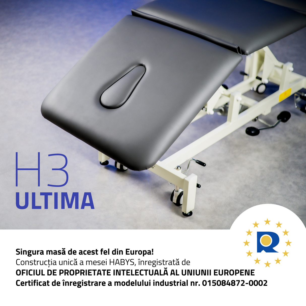 Pat de masaj electrică | Masă de masaj hidraulică ULTIMA H3 | Reglare hidraulică a înălțimii