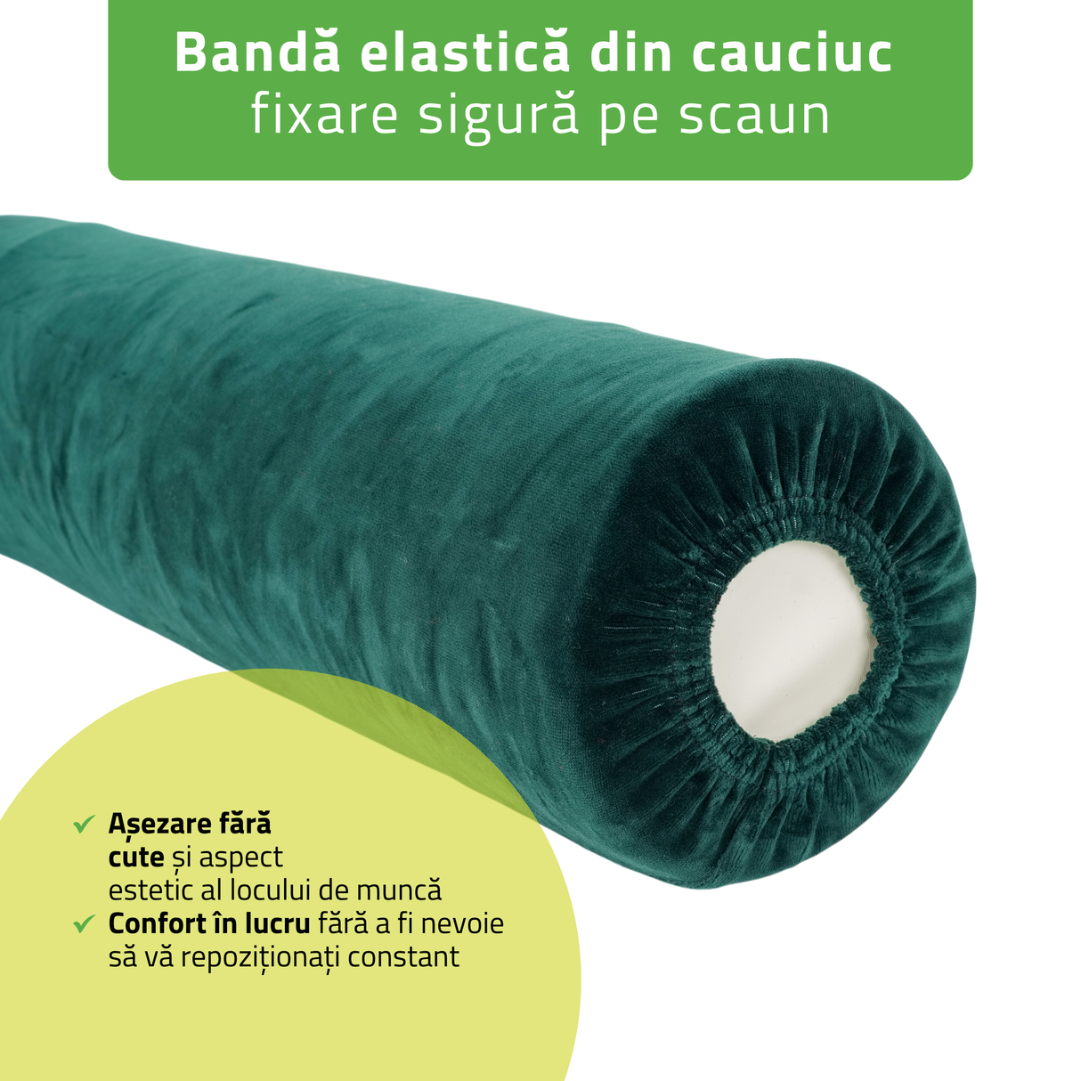 Husă din Velur cu elastic pentru cilindru, rolă de poziționare | 15x60 cm