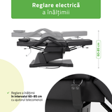 Fotoliu cosmetic electric | LARIS | Scaun cosmetic cu reglare a înălțimi electrică | 1 motor | Telecomandă Manuală | 3 ani garanție!