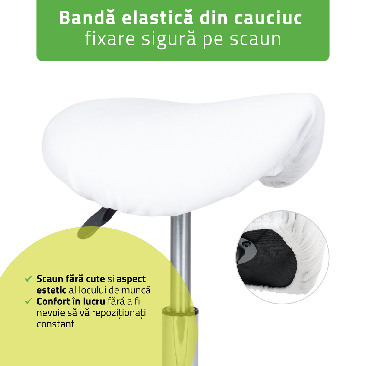 Husă din material Velur pentru Taburet | Scaun cu roți | Diametru 34-40 cm