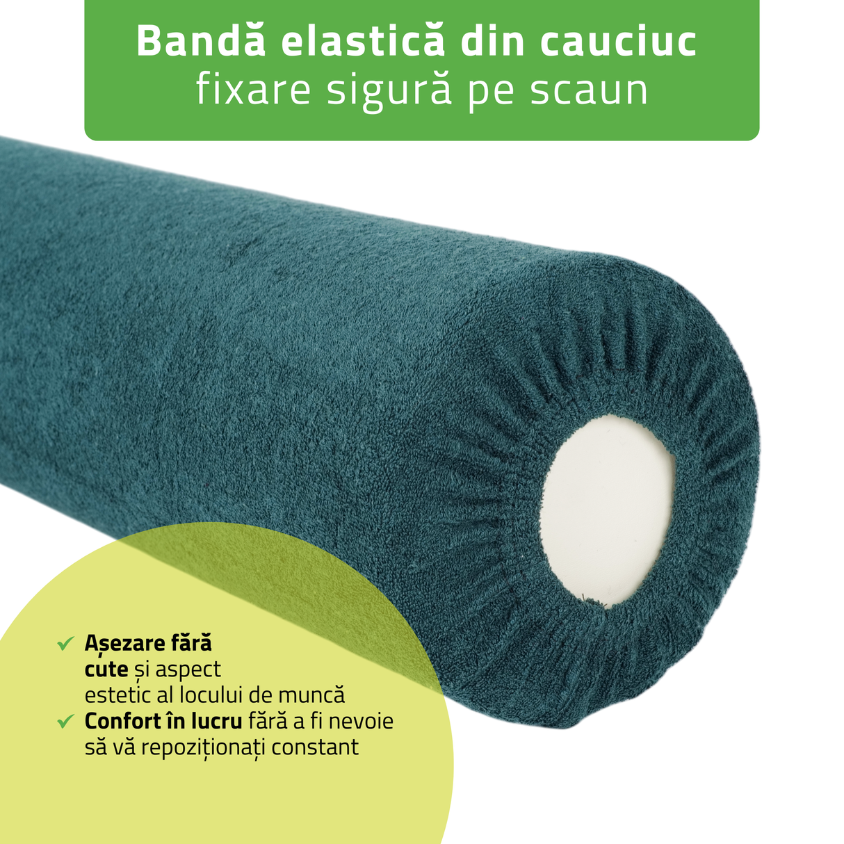 Husă din frotir textil cu elastic pentru cilindru, rolă de poziționare | 15x60 cm | Bej Negru Gri Verde