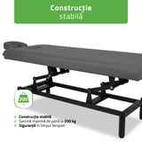 Masă de masaj fixă Vigo 1 | Pat de masaj fix |  1 segmente | Reglare înălțimii manuală prin manivelă | 2 ani garanție!