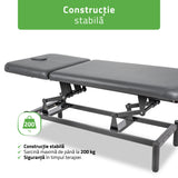 Masă de masaj fixă Vigo 2 | Pat de masaj fix |  2 segmente | Reglare înălțimii manuală prin manivelă | 2 ani garanție!
