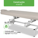 Masă de masaj fixă Vigo 1 | Pat de masaj fix |  1 segmente | Reglare înălțimii manuală prin manivelă | 2 ani garanție!