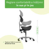 Scaun,Taburet rotativ cu spătar | Diana