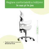 Scaun,Taburet rotativ cu spătar | Diana