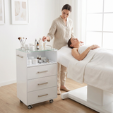 Ucenic salon cosmetică Milo | Habys | cu 3 sertare | Alb