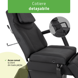Fotoliu cosmetic electric | LARIS | Scaun cosmetic cu reglare a înălțimi electrică | 1 motor | Telecomandă Manuală | 3 ani garanție!