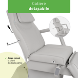 Fotoliu cosmetic electric | LARIS | Scaun cosmetic cu reglare a înălțimi electrică | 1 motor | Telecomandă Manuală | 3 ani garanție!