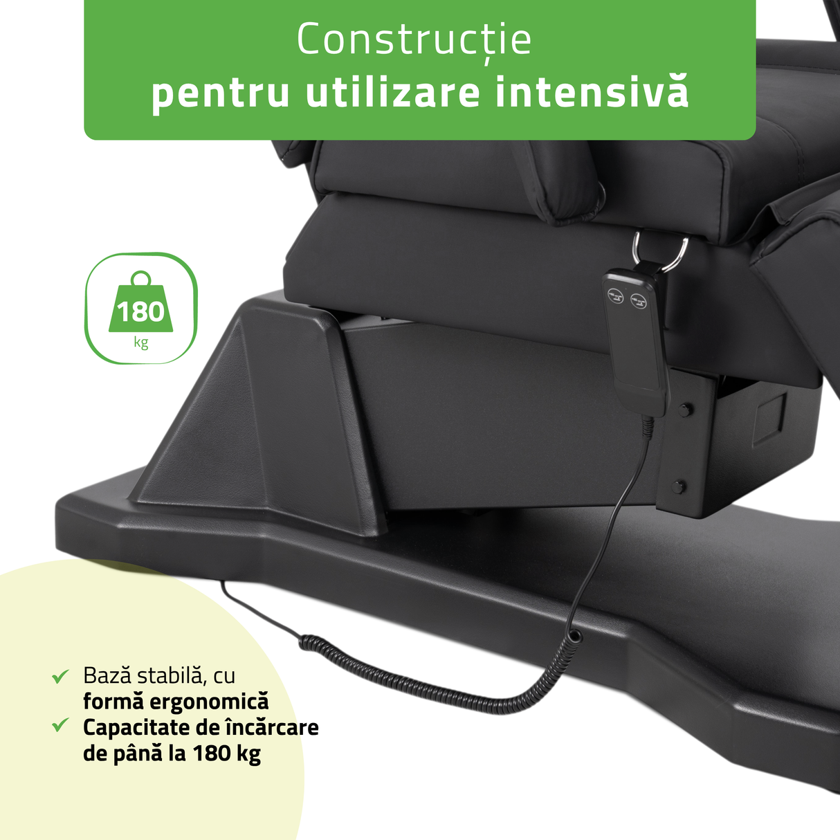 Fotoliu cosmetic electric | LARIS | Scaun cosmetic cu reglare a înălțimi electrică | 1 motor | Telecomandă Manuală | 3 ani garanție!
