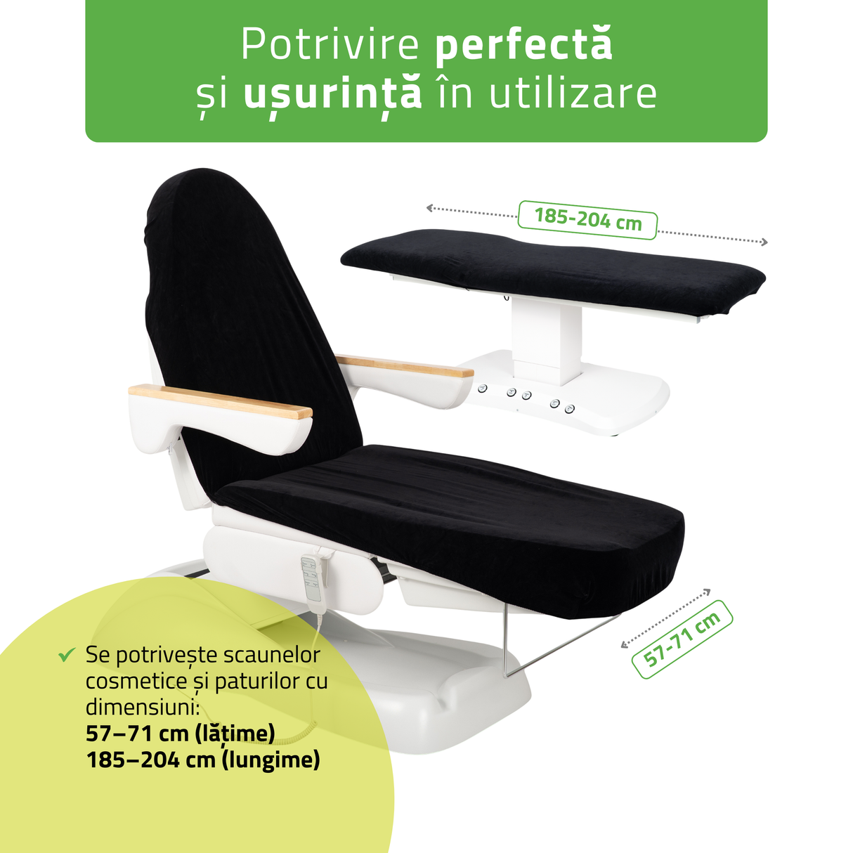 Husă din velur cu elastic și șnururi pentru Fotoliu de cosmetică