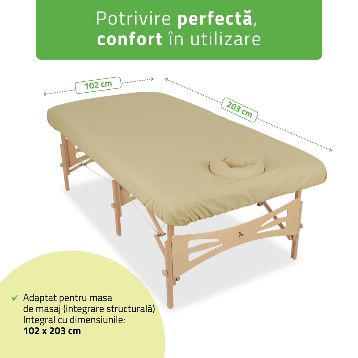 Husă rezistentă la ulei pentru masa de masaj Integral 102x203 cm | C460 | Gri | Bej