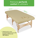 Husă rezistentă la ulei pentru masa de masaj Integral 102x203 cm | C460 | Gri | Bej
