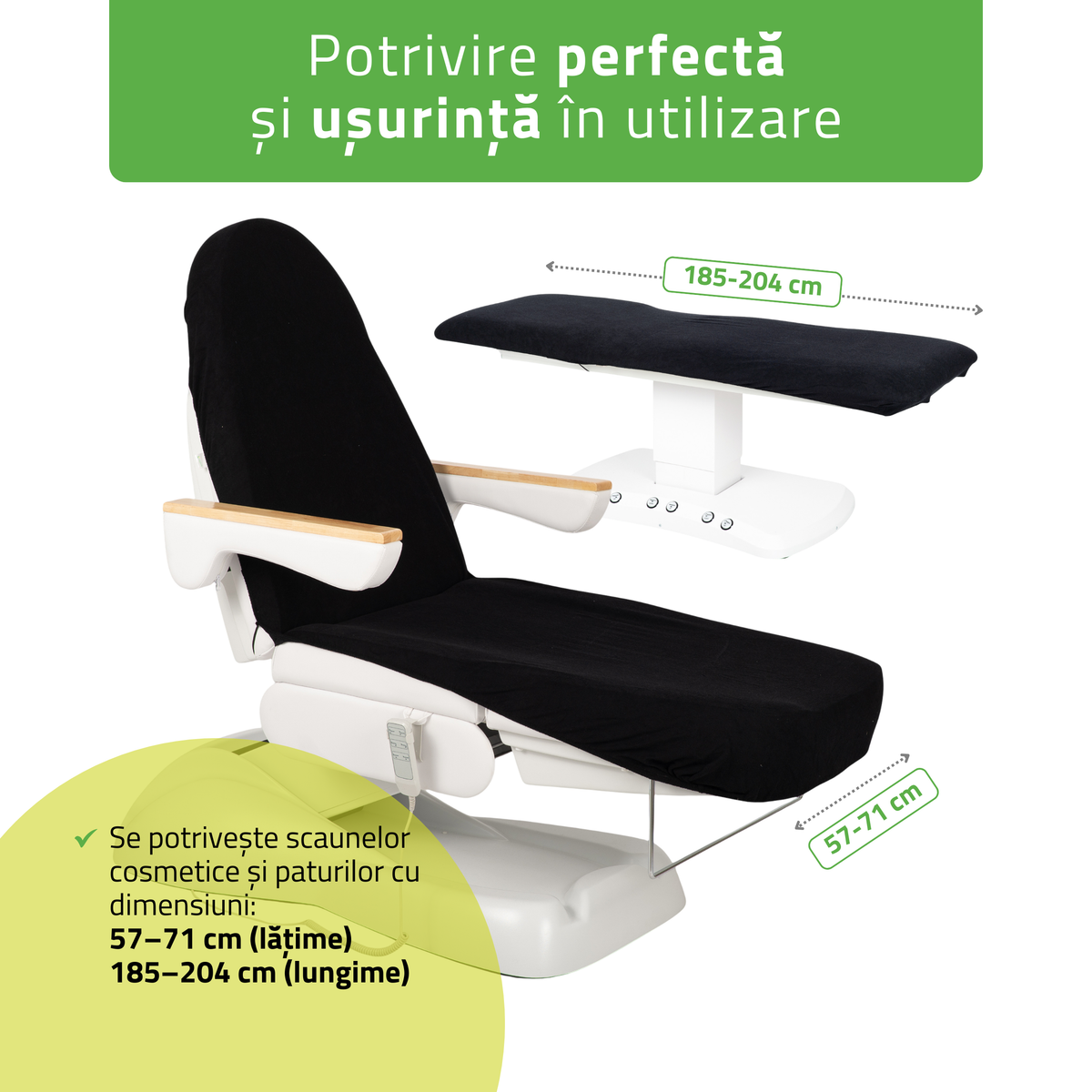 Husă din material frotir cu elastic și șnururi pentru Fotoliu de cosmetică