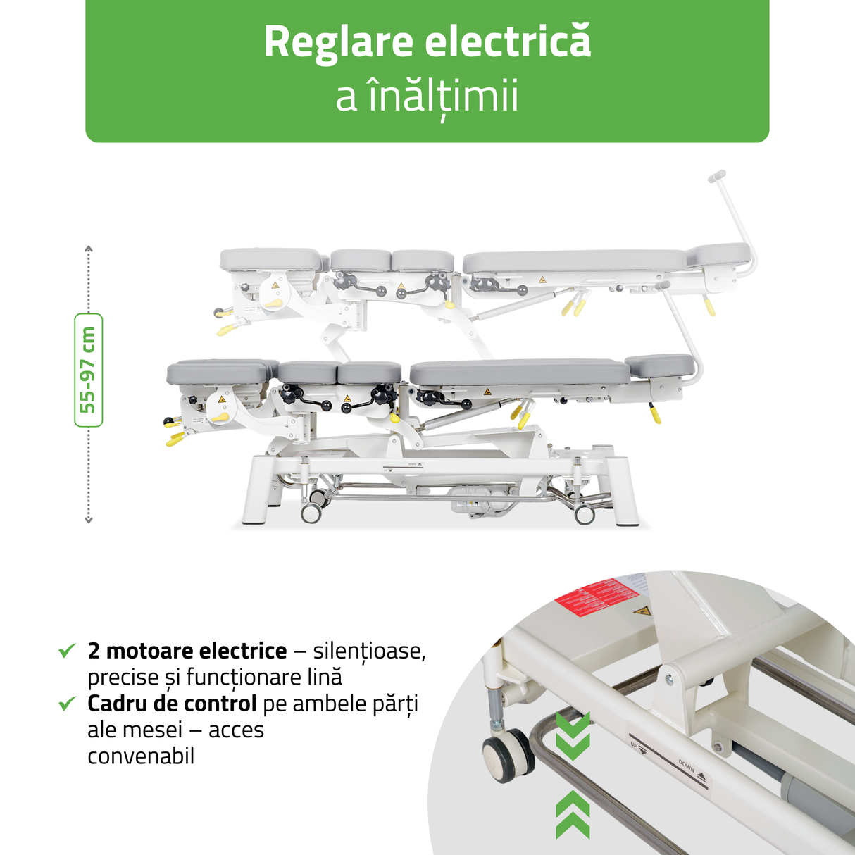 Masă electrică pentru terapie chiropractică  | Pat de masaj electric | Evero Upright Chiro Z7 | Ramă Control | 2 ani garanție!