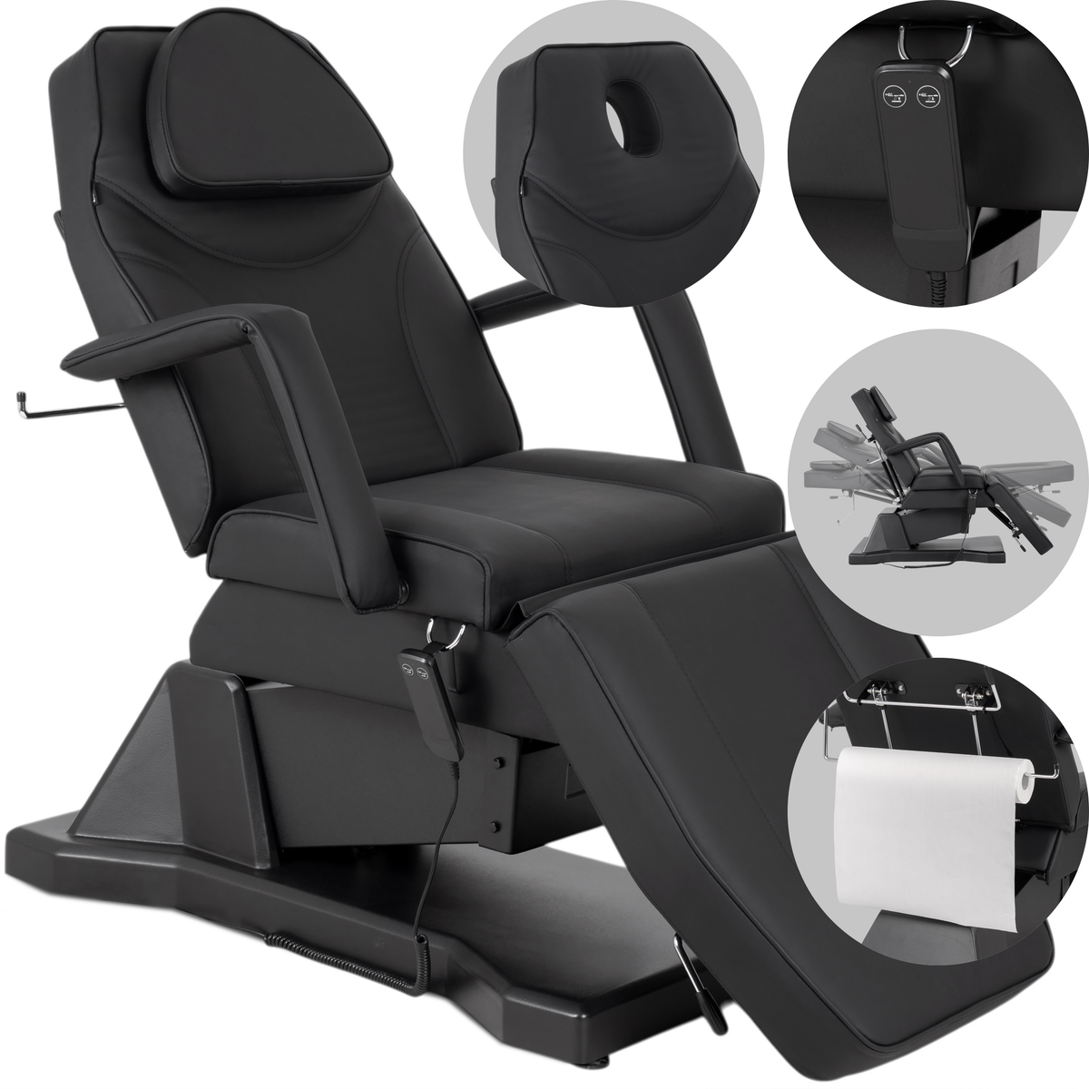 Fotoliu cosmetic electric | LARIS | Scaun cosmetic cu reglare a înălțimi electrică | 1 motor | Telecomandă Manuală