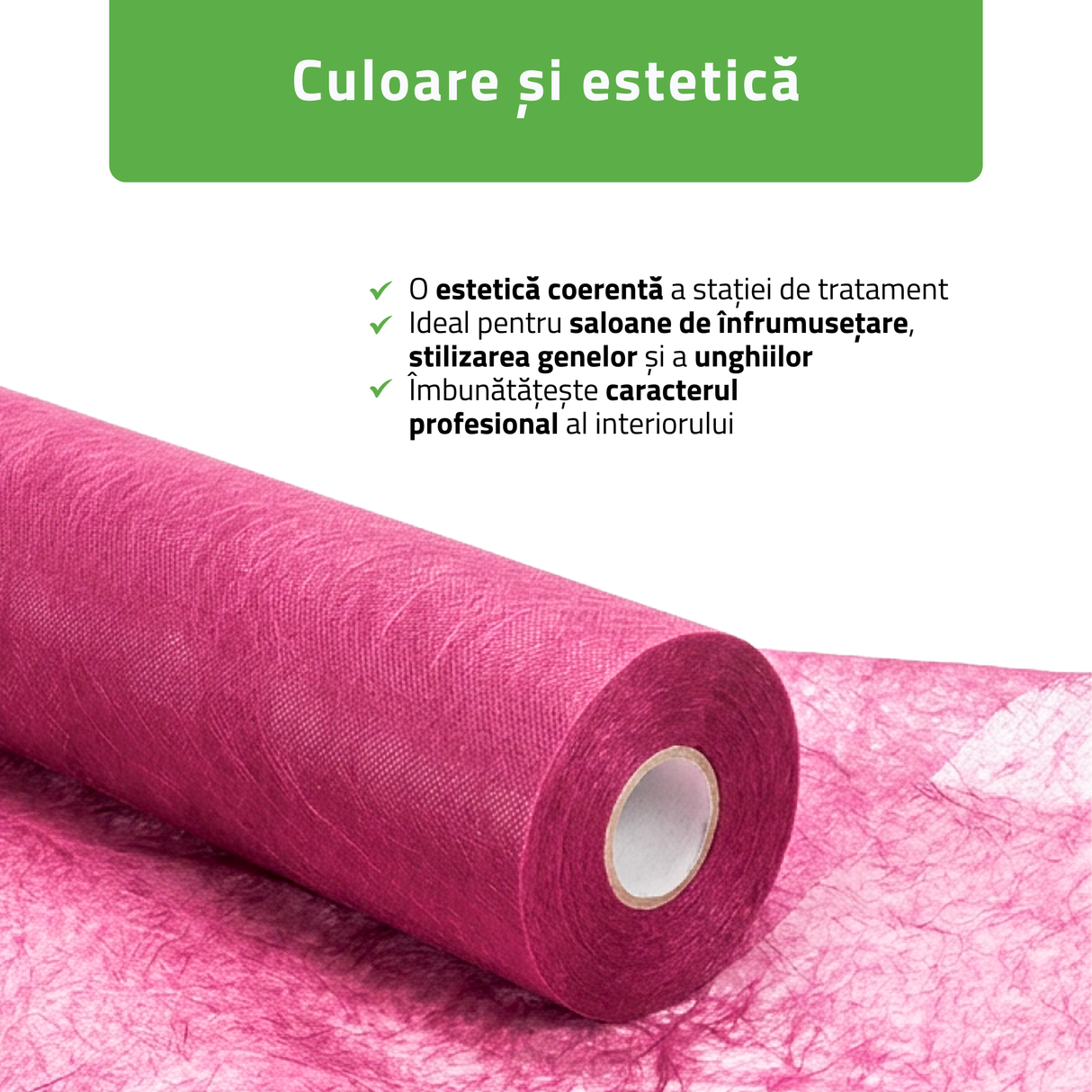 Rolă de protecție igenică de unică folosință din material nețesut | Roz