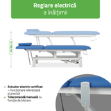 Masă de masaj electrică Optima | Pat de masaj electric |  2 segmente | Telecomandă Manuală | 2 ani garanție!