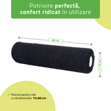 Husă din frotir textil cu elastic pentru cilindru, rolă de poziționare | 15x60 cm | Bej Negru Gri Verde