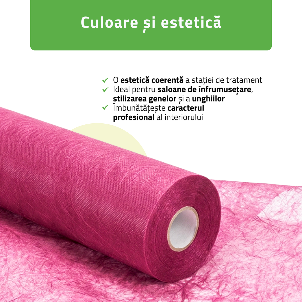 Rolă de protecție igenică de unică folosință din material nețesut | Roz