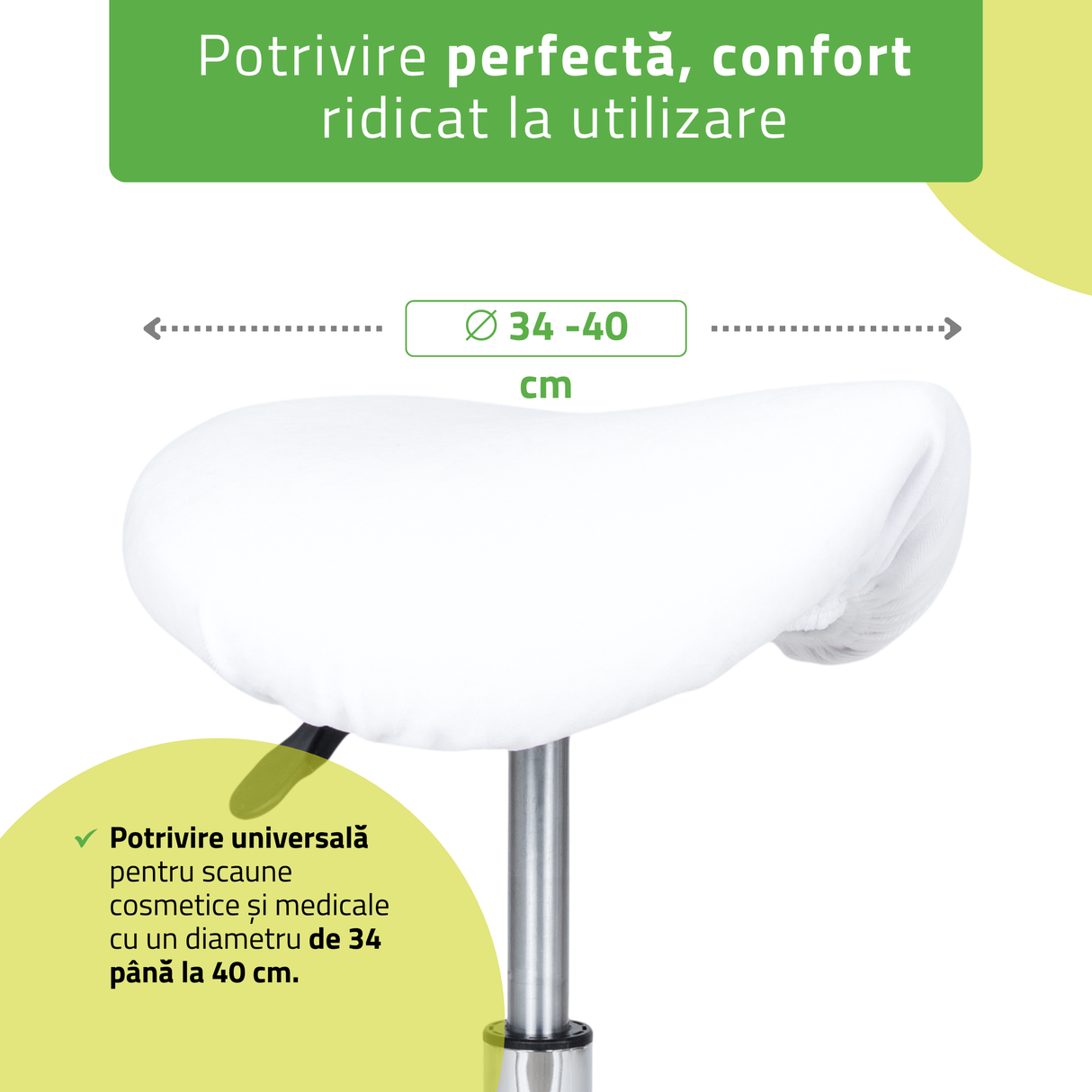 Husă din material Velur pentru Taburet | Scaun cu roți | Diametru 34-40 cm