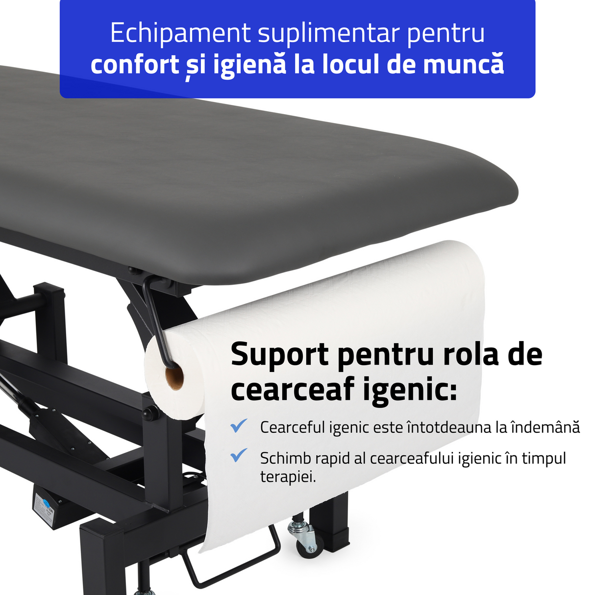Masă de masaj electrică Fortis 2 Ergo | 2 segmente | Gri deschis-Alb / Gri-Negru | HR | Garanție 3 ani