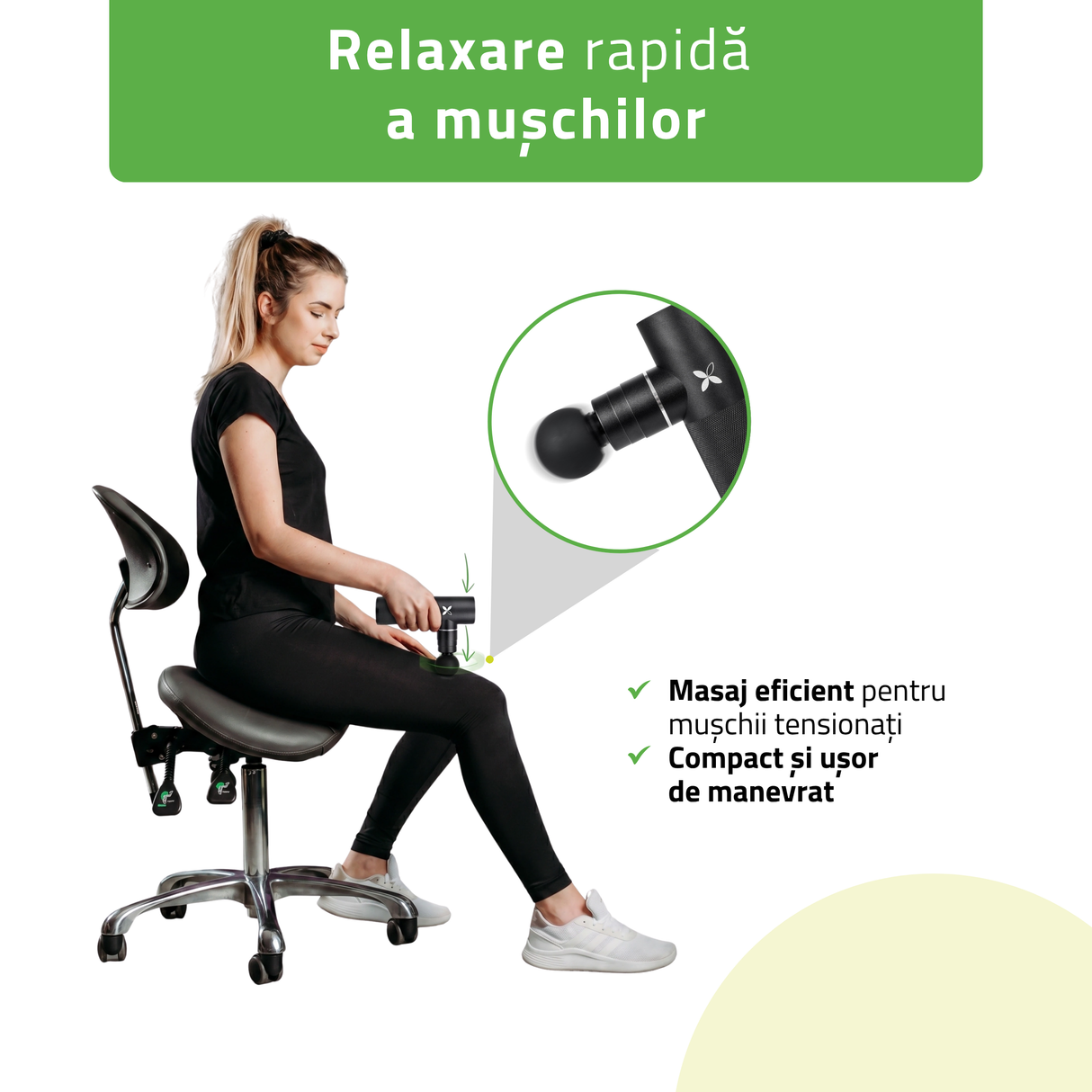 Pistol de masaj Habys NEO | Aparat compact de masaj | Dispozitiv de masaj cu vibrații