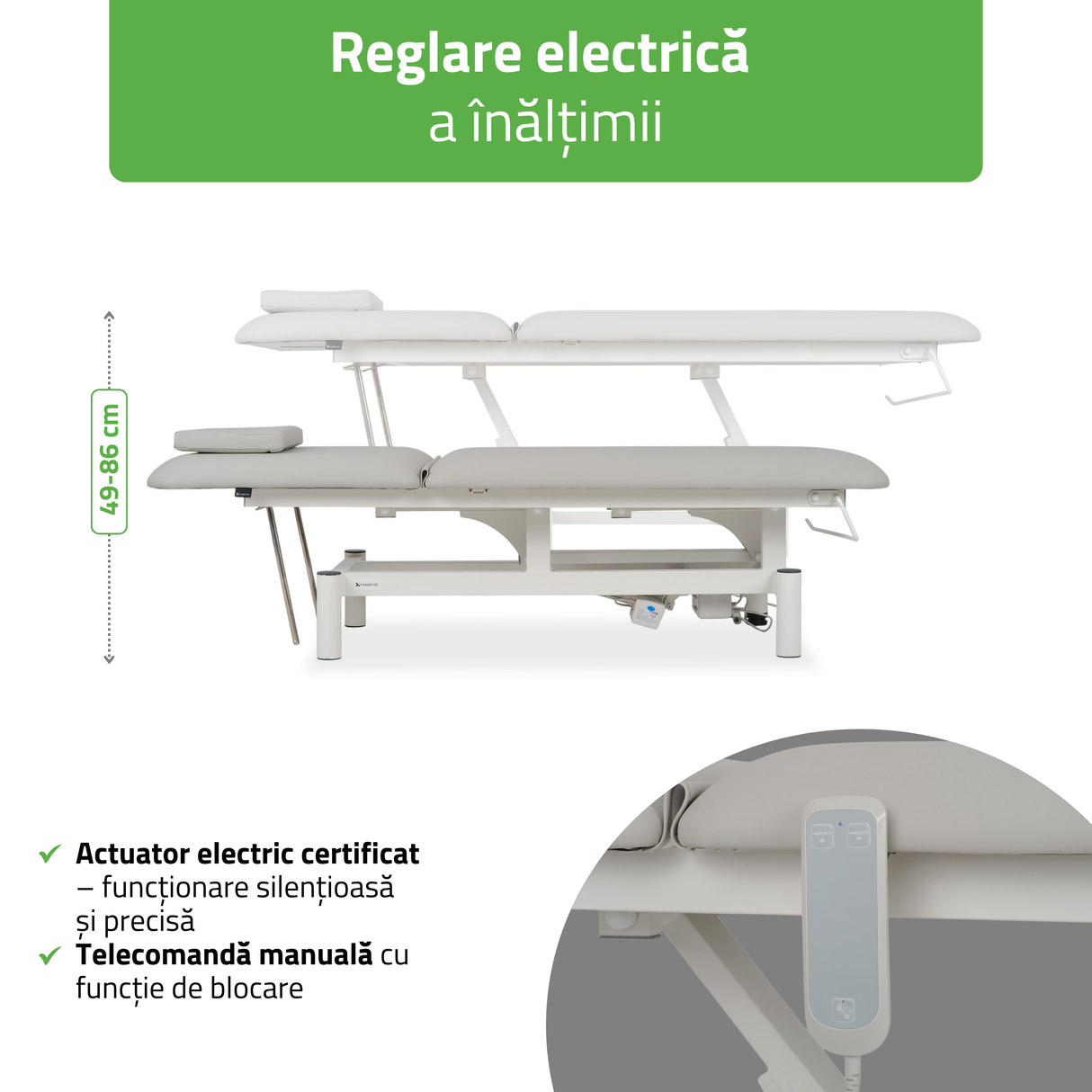 Masă de masaj electrică Optima | Pat de masaj electric |  2 segmente | Telecomandă Manuală | 2 ani garanție!