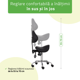 Scaun,Taburet rotativ cu spătar | Sola
