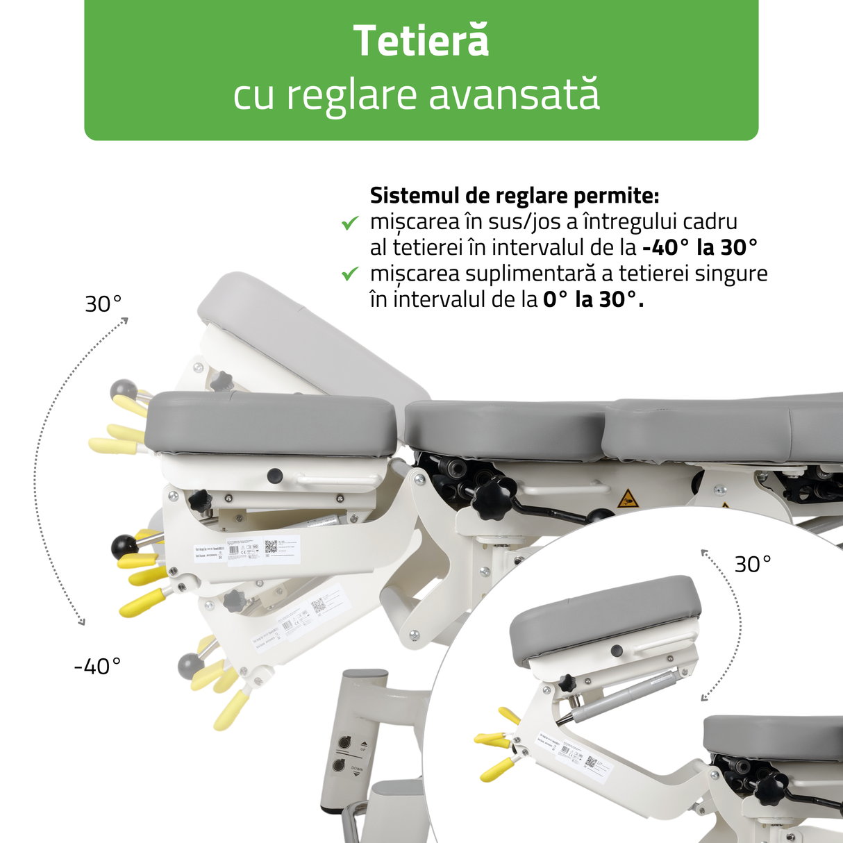 Masă electrică pentru terapie chiropractică  | Pat de masaj electric | Evero Upright Chiro Z7 | Ramă Control | 2 ani garanție!