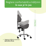 Scaun,Taburet rotativ cu spătar | Sola