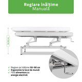 Masă de masaj fixă Vigo 1 | Pat de masaj fix |  1 segmente | Reglare înălțimii manuală prin manivelă | 2 ani garanție!