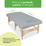 Husă rezistentă la ulei pentru masa de masaj Integral 102x203 cm | C460 | Gri | Bej