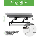 Masă de masaj fixă Vigo 1 | Pat de masaj fix |  1 segmente | Reglare înălțimii manuală prin manivelă | 2 ani garanție!
