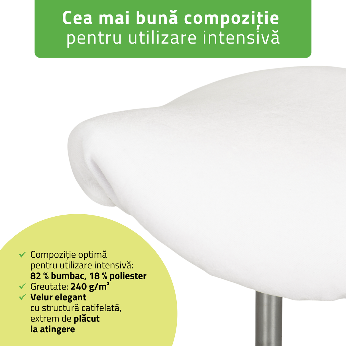 Husă din material Velur pentru Taburet | Scaun cu roți | Diametru 34-40 cm