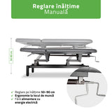 Masă de masaj fixă Vigo 2 | Pat de masaj fix |  2 segmente | Reglare înălțimii manuală prin manivelă | 2 ani garanție!