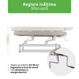 Masă de masaj fixă Vigo 1 | Pat de masaj fix |  1 segmente | Reglare înălțimii manuală prin manivelă | 2 ani garanție!