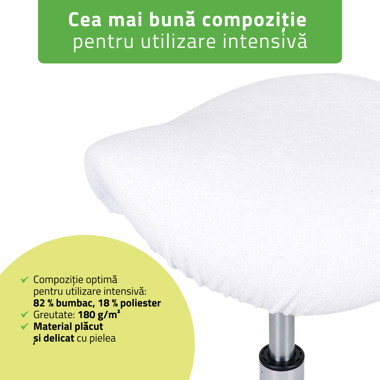Husă din material frotir pentru Taburet | Sacaun cu roți | Diametru 34-40 cm